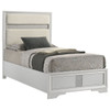 Panel Bed With Padded Headboard And Glittering Accent Stripes