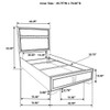 Panel Bed With Padded Headboard And Glittering Accent Stripes
