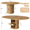 Extendable Oval Dining Table With 2 Tier Storage - Oak