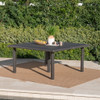 Outdoor Square Rattan Wicker Dining Table - Gray