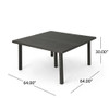 Outdoor Square Rattan Wicker Dining Table - Gray