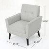 Radiantize - Upholstered Fabric Club Chair With Square-Off Back And Button Tufted - Light Gray