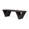 Gloaming - Outdoor Bench With Slat Design And Triangular Base - Dark Gray