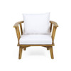 Outdoor Club Chair With Curved Backrest And Frame - White