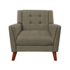 Upholstered Armchair With Button Tufting And Tapered Legs - Mocha