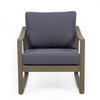 Samwell - Club Chair Outdoor Seating Acacia Wood - Dark Gray