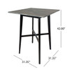 Modern Bar Height Dining Table, Rubberwood Legs And Laminate Table Top, Paladina Marble - Gray / Black