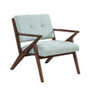Modern Accent Chair With Plush Cushions, Angled Arm Design - Green