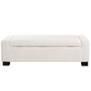 Textured Boucle Ottoman Bench With Hinged Lid For Seating And Storage - Beige