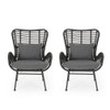 Modern Aesthetic Outdoor Rattan Accent Chair With Metal Legs