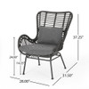 Modern Aesthetic Outdoor Rattan Accent Chair With Metal Legs