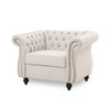 Nexuson - Upholstered Chesterfield Chair With Deep Tufted And Nailhead Trim