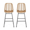 Sawtelle - Outdoor Wicker Barstools (Set of 2)