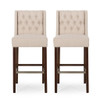 Solstara - Upholstered Dining Barstool With Button Tufted And Wing Back