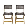 Bistro Foldable Chair With Wicker Backrest