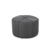 Contemporary Ottoman With Tonal Piping And Button Tuft Design
