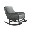Contemporary Minimalist Wicker Rocking Chair With Soft Cushions