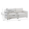 Modern Square Arm Sofa With Soft Fabric Upholstery, Deep Cushions