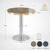Round Bistro Table, Compact For Kitchen - Gray / Gold / Silver