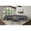 6 Piece Upholstered Modular Sectional Sofa With Reversible Cushions And Ottoman - Charcoal