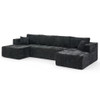 U - Shaped Sectional Sofa, Cup Holders & Side Pockets For Living Room