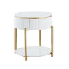 Daveigh - High Gloss End Table - Gold / White Daveigh - High Gloss End Table - Gold / White