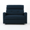 Alma - Contemporary Upholstered Loveseat Recliner - Navy Blue