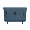 Curved Sideboard Wooden Console Table With 4 Doors And Adjustable Shelves For Living Room - Blue