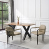 Modern Dining Chair (Set of 2) With Iron Frame - Espresso / Khaki