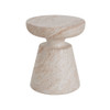 Outdoor / Indoor Lightweight Concrete Side Table, Travertine - Beige