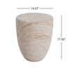 Outdoor / Indoor Lightweight, Concrete Side Table, Travertine - Beige