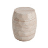 Travertine Lightweight Concrete Side Table For Indoor / Outdoor Use - Beige