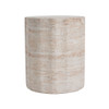 Elegant Indoor / Outdoor Lightweight Concrete Side Table With Travertine - Beige