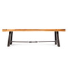 Outdoor Dining Bench, Patio Backless Bench - Teak / Black