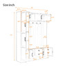 Tall Hall Tree With Shoe Storage, 4 In 1 Entryway Bench With 6 Cabinets, 4 Coat Hooks & Adjustable Shelf For Hallway - Black