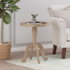 French Country Accent Table With Spider Leg Design - Natural / White