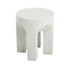 Outdoor Round Top Side Table / End Table, Living Room Accent Table - Antique White