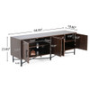 4 Door TV Cabinet, 2 Storage Spaces, Adjustable Shelves