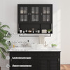 3 Door Wall Cabinet With Glass Door And Towel Bar