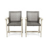 Outdoor Dining Chair Acacia Wood Frame (Set of 2)