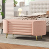 Modern Oval Storage Ottoman With Upholstery