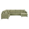 Modular 5 Seat U-Shape Sectional Sofa With Chaise Lounge, Built In Cup Holders And Storage Drawer