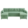 U-Shaped Sectional Sofa Bed With Storage And USB Ports