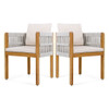 Outdoor Dining Chairs With Mix Rope Handles (Set of 2)
