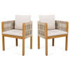 Outdoor Dining Chairs With Mix Rope Handles (Set of 2)