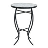 Outdoor Round Side Table With Mosaic Style Top And Curved Iron Legs