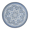 Outdoor Round Side Table With Mosaic Style Top And Curved Iron Legs