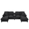 Modern U-Shaped Sectional Sofa With Storage Ottomans