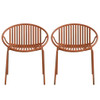 Stackable Outdoor Chairs With Breathable Plastic Backrest (Set of 2)