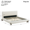 Elegant Boucle Upholstered Bed With Solid Wood Legs